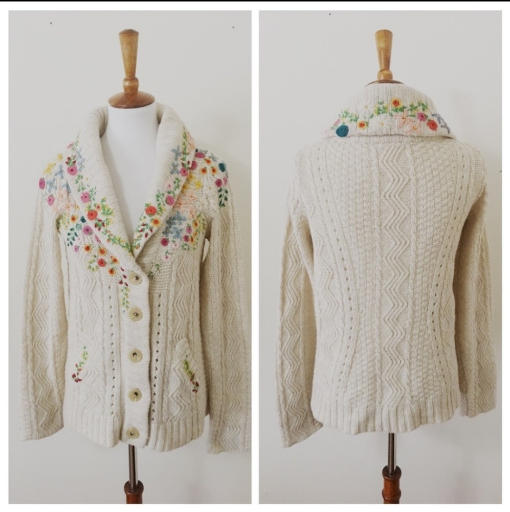 ISO. Anthropologie a rose is a rose cardigan. SzL - Picture 4 of 5